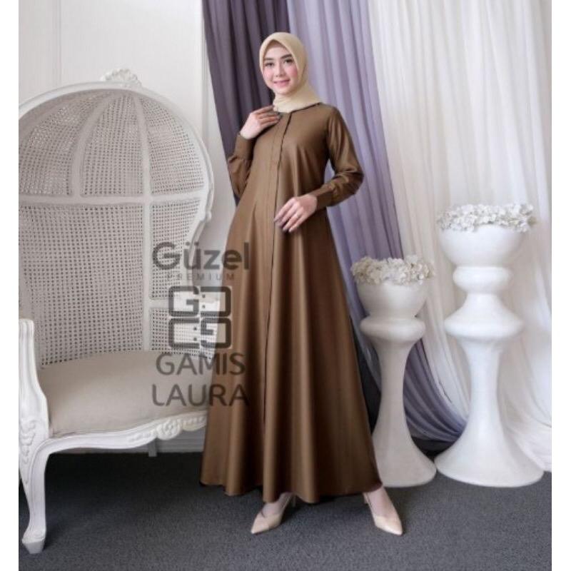 Gamis madina laura katun premium toyobo elegant Muslim Wanita 0