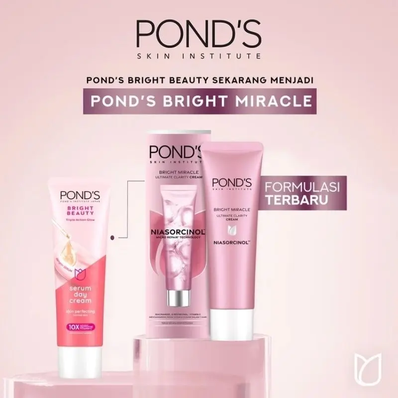 Pond's Bright Miracle Day Cream 20gr & 40gr - Pond's Pelembab Muka - Pencerah Muka Niacinamide
