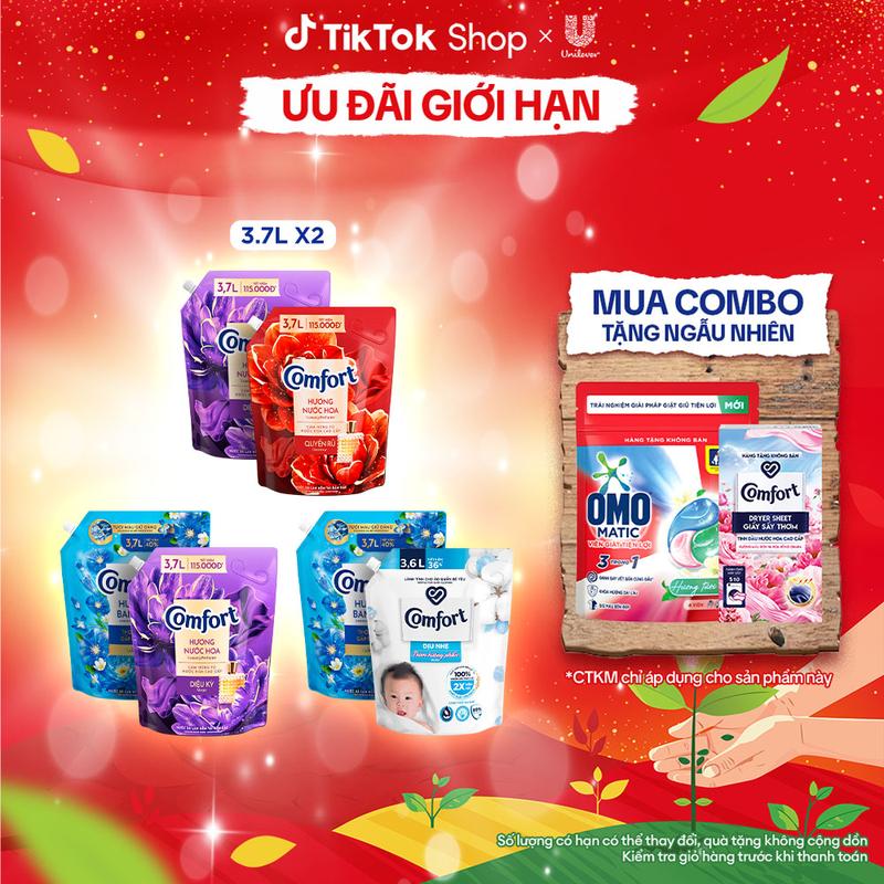  Combo 2 Nước Xả Vải Comfort Hương Nước Hoa 100 Giờ Lưu Hương & Comfort Thiên Nhiên Thanh Khiết Túi 6.2L 6.7L 6.8L 7.4L  3  