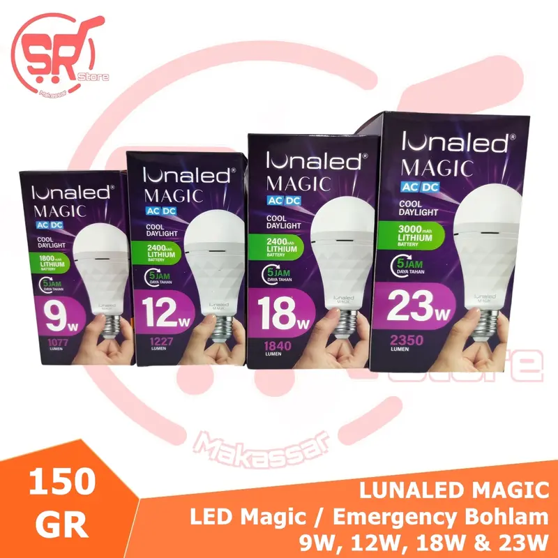 Lampu LED Emergency JAVOTEC / LUNALED MAGIC Bohlam LED Emergency / Lampu LED Darurat / Lampu LED Cerdas JAVOTEC & Merk Lainnya  ( SR Store MKS / SR Store Makassar ) lamp 1
