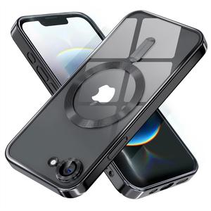 iPhone 7/8/SE2/SE3/7/8 Plus対応 マグネット式・MagSafe対応 カメラレンズ全面保護 メッキ加工のソフトクリアケース