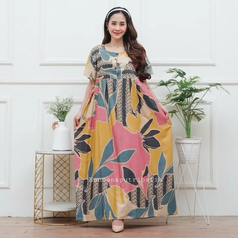 paket 3 pcs daster chibi jumbo batik ld 120 pb 125 Dress Wanita Panjang [mecca dress]