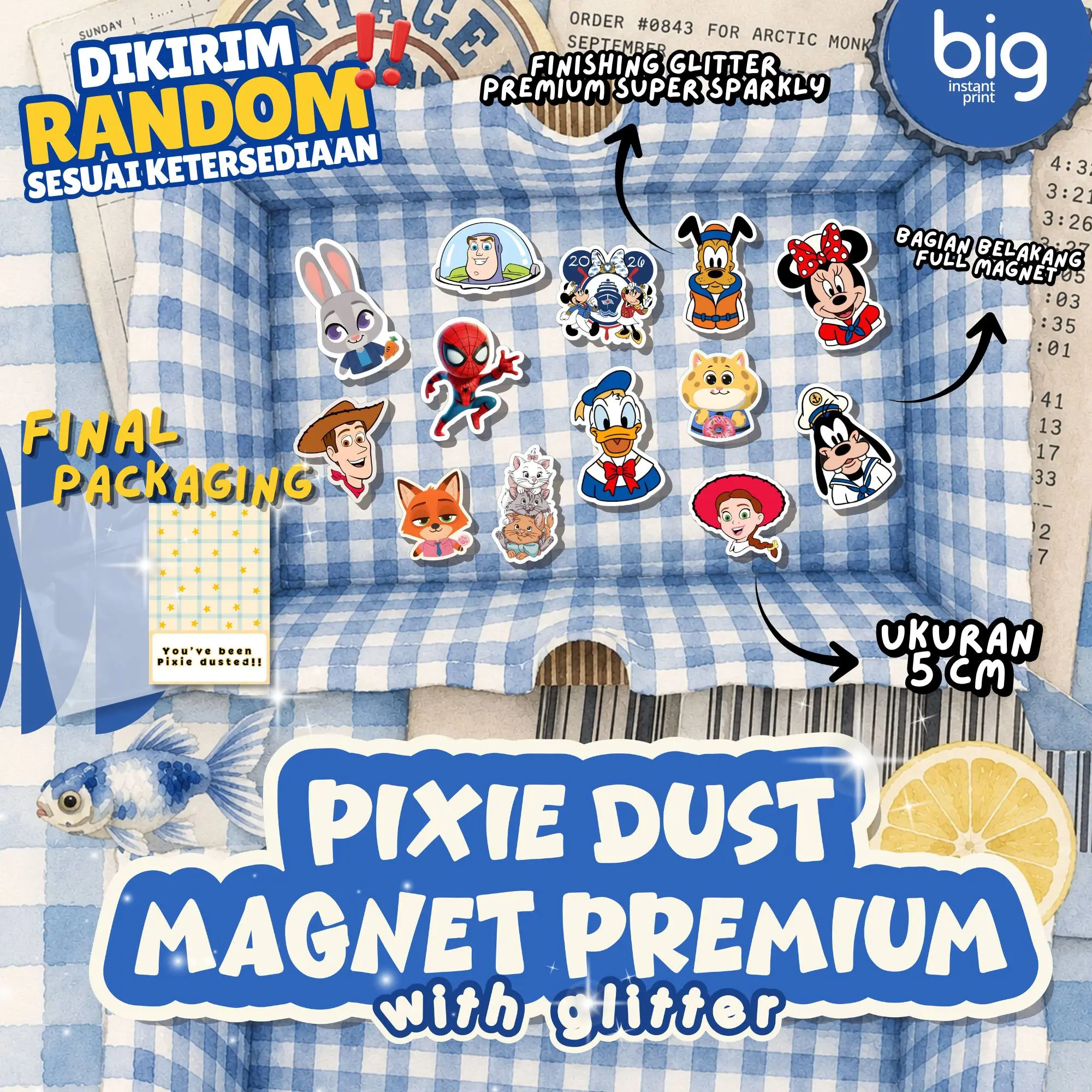 MAGNET DISNEY READY- PIXIE DUST DISNEY CRUISE MAGNET RANDOM - AVAILABLE AND READY STOCK KIRIM RANDOM SESUAI KETERSEDIAAN