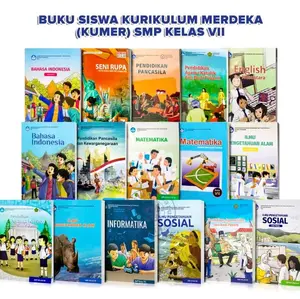 BUKU PAKET  SMP KELAS VII 7 / BUKU MAT / IPA / IPS / PKN / AGAMA / INFORMATIKA / SENBUD / PJOK / ENGLISH NUSANTARA KELAS VII KURMER