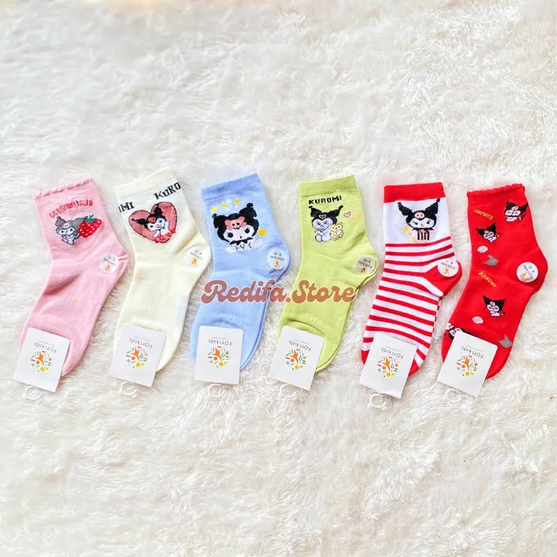 3pcs Kaos Kaki Anak 4-8 dan 8-12 Tahun Katun Premium Panjang Motif Simple Lucu - Banyak Pilihan Warna & Motif 0