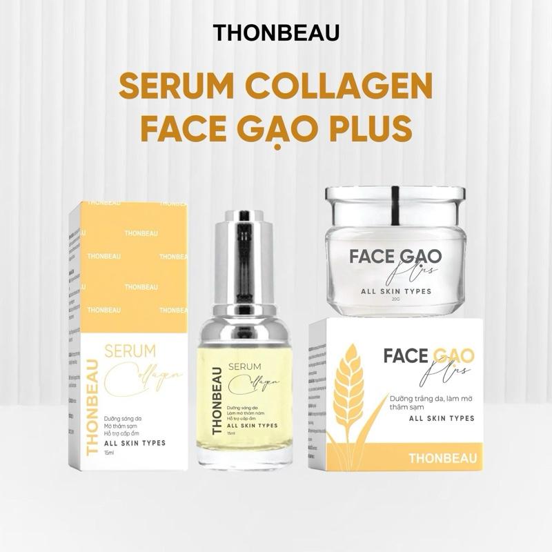 KEM FACE GẠO Plus + Serum Collagen - Skincare Massage Tinh Chất