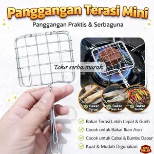 Panggangan Terasi Mini Stainless Pemanggang Calok Dilan Delan Bahan Kawat Alat Bakaran Udang Ikan Sosis Kecil Anti Karat Praktis