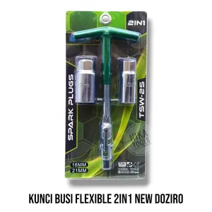 Kunci Busi Flexible Fleksibel 2 Mata 16MM 21MM 2in1 Doziro 2 Socket NEW