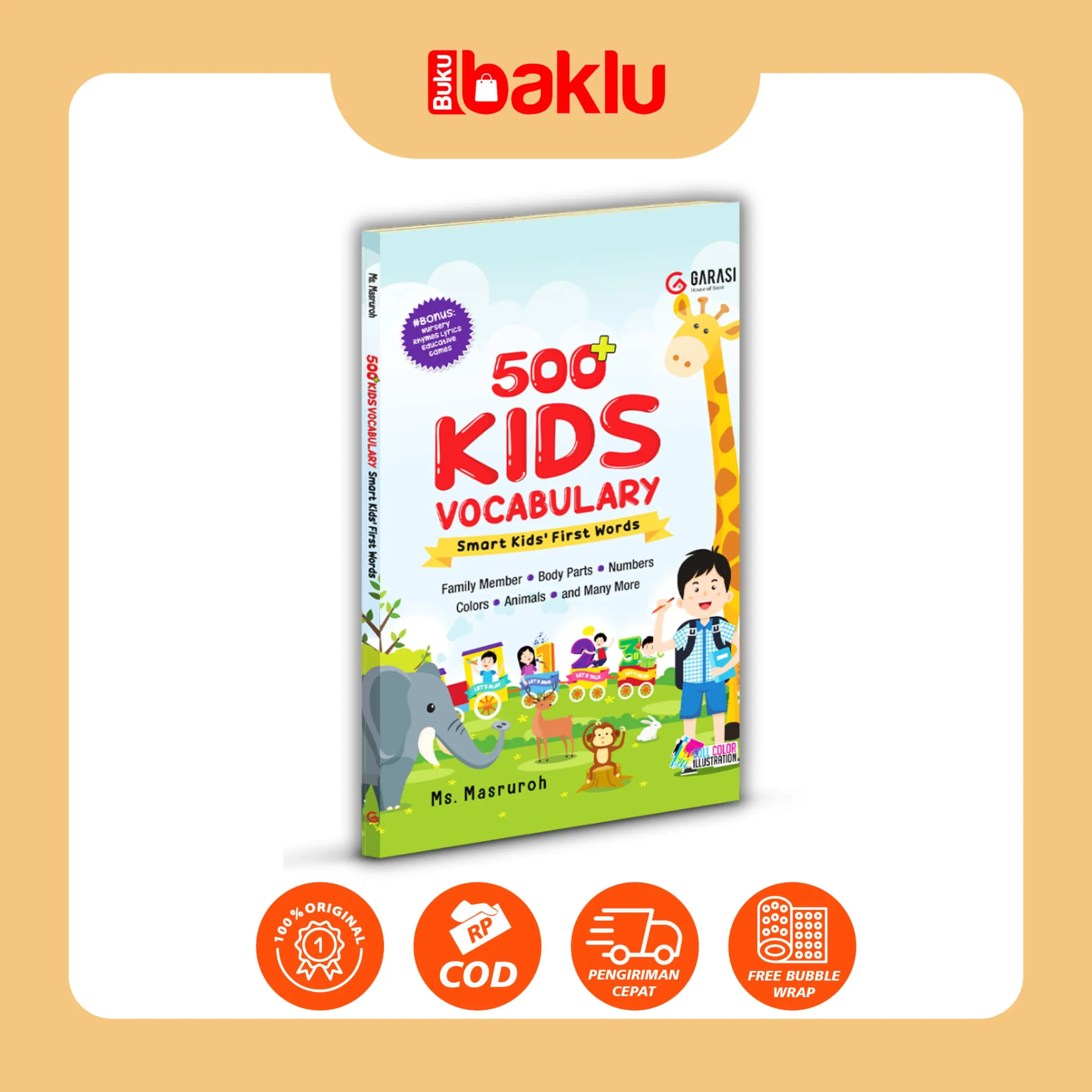 BUKU EDUKASI ANAK 500+ KIDS VOCABULARY FULL COLOR (SMART KIDS FIRST WORDS)