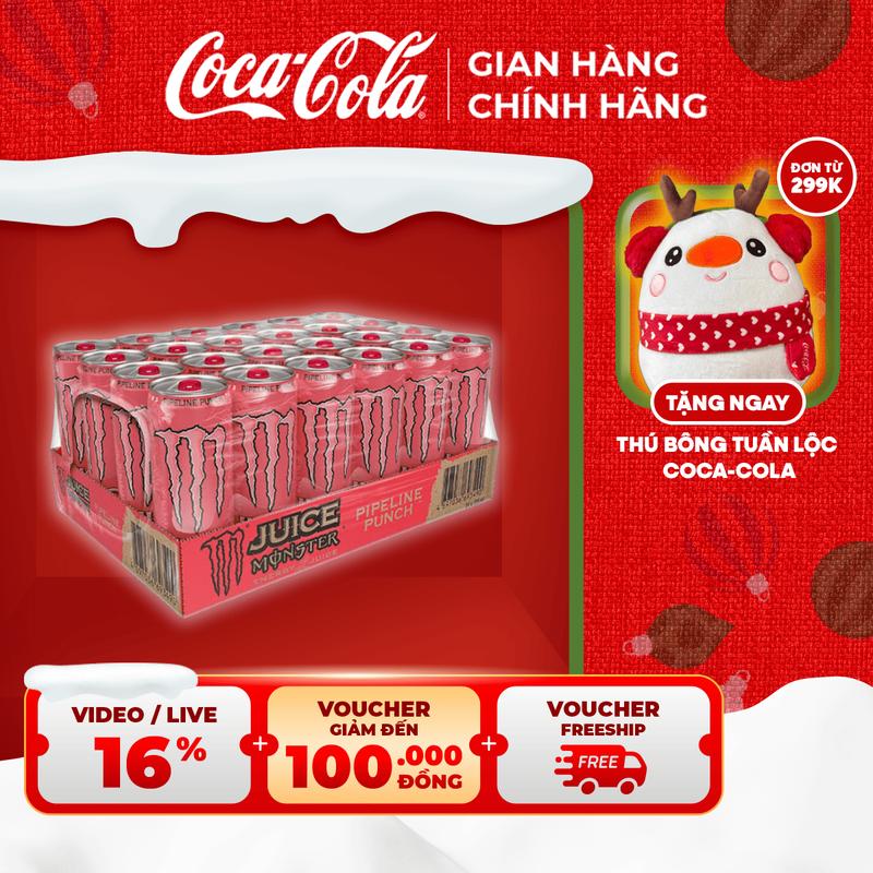 Lốc 24 Lon Nước Giải Khát Tăng Lực Monster Pipeline Punch 355ml Lon Coca-Cola Beverages LIVESTREAM _TT