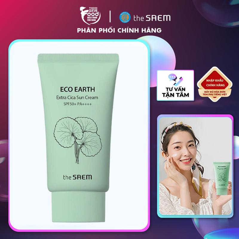 Kem Chống Nắng Chiết Xuất Rau Má The Saem Eco Earth Extra Cica Sunscreen