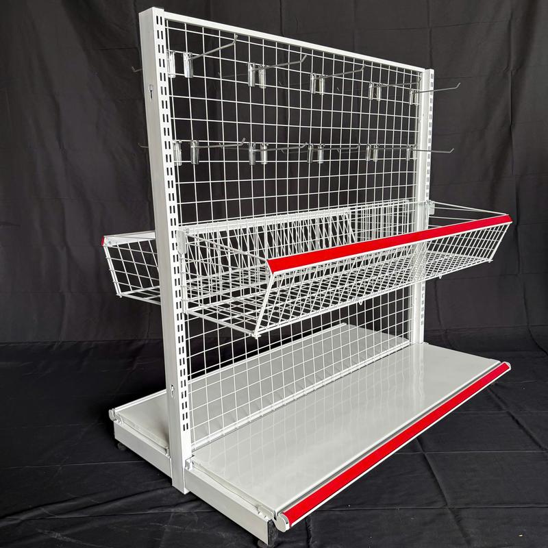  Kệ Siêu Thị Đôi 2 Mặt Nhiều Tùy Chọn Rổ Mâm Móc Dài 120x Rộng 80x Cao 120 Kitchen Tải Trọng 70kg mâm Sắt Sơn Tĩnh Điện 