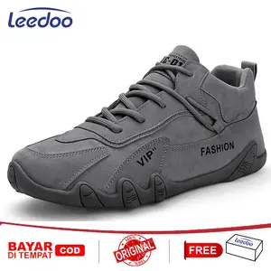 Leedoo Sepatu Sneakers Pria Kasual Sepatu Lari Olahraga Fashion Outdoor Running Shoes Original Sneaker Casual Sport Sepatu Hitam Karet  MC426