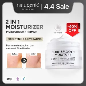 [Paket Special RIZFEBYYYY]  NATUGENIC - 2 IN 1 MOIST & PRIMER (BLUR SMOOTH MOISTURIZER) 30ml BPOM | Spots Treatment, Calm Redness, Brightening, Anti Darkspots, Pelembab