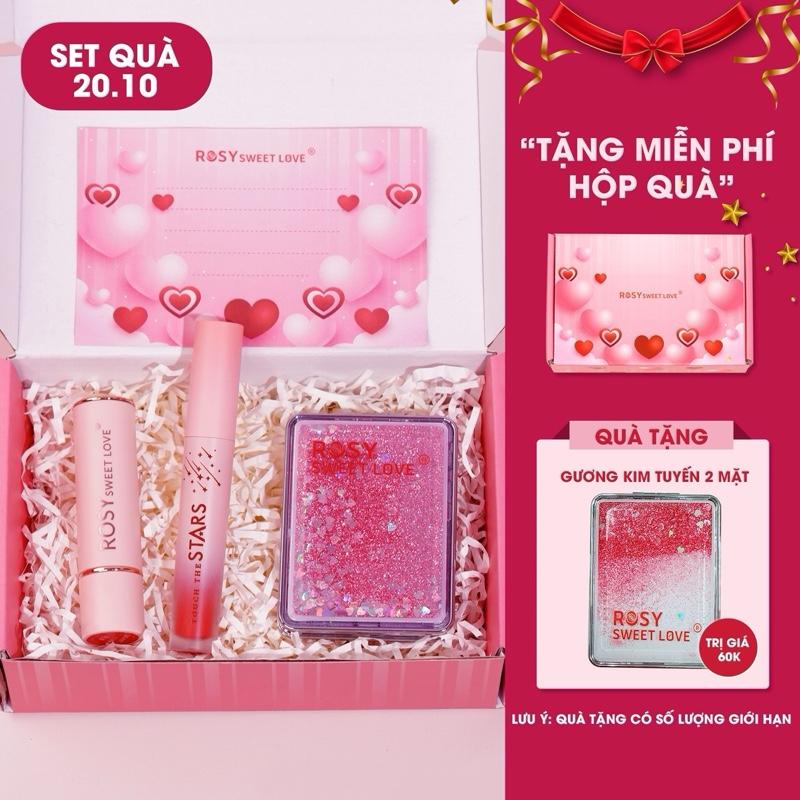 [SÉT QUÀ TẶNG 20.10] COMBO 1 SON SÁP và 1 SON KEM LÌ Rosy Sweet Love - Lên màu chuẩn, dưỡng mềm môi Cosmetic Mỹ Phẩm Son Môi Trang Điểm