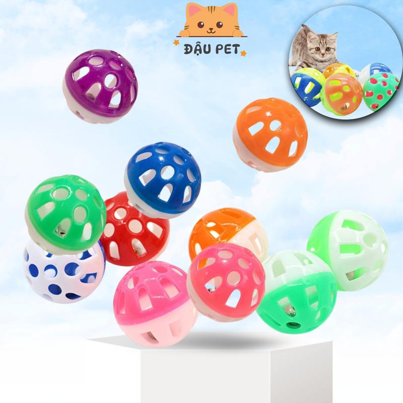 Bóng chuông đồ chơi cho chó mèo, bóng nhựa có chuông cho thú cưng - Cao Pets