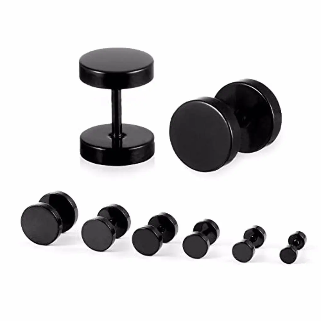 6 Pairs Male Earrings Portable Stainless Steel Earstud Jewellery Decorative Ear Dressing Up Accessory for Casual Daily