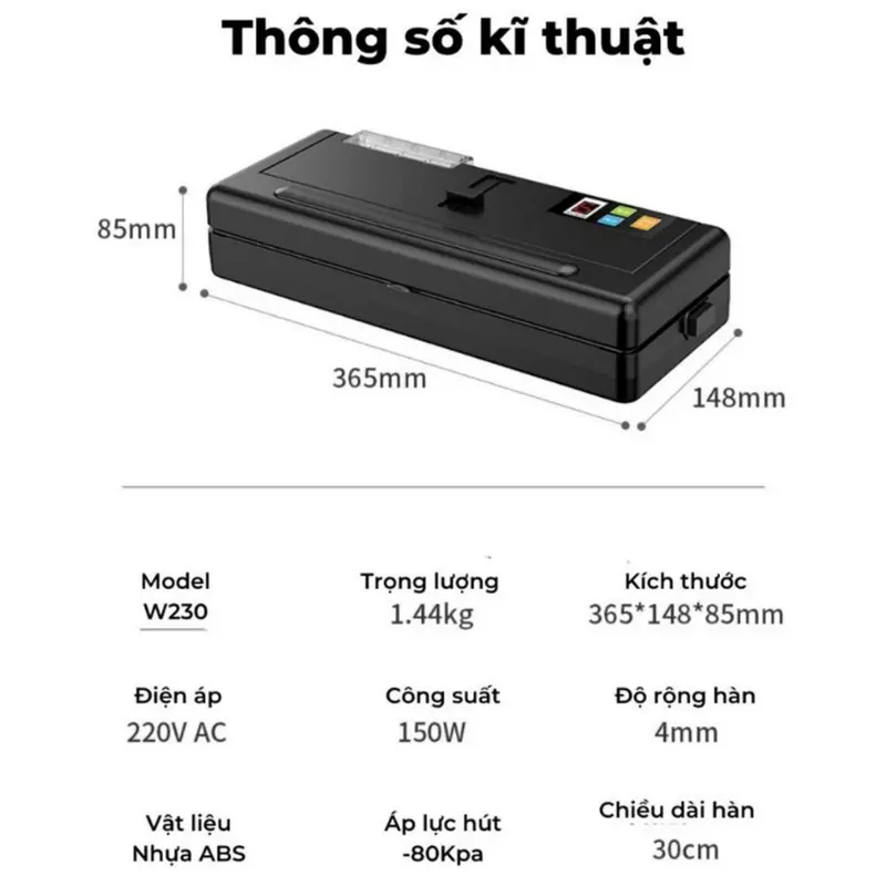 ShineYe Máy Hút Chân Không Thực Phẩm P280 Công Suất 150W Không Kén Túi Hút Và Hàn Túi Thủ Công Cho Đồ Khô Ướt Có Nước Bảo Hành 12 Tháng 1