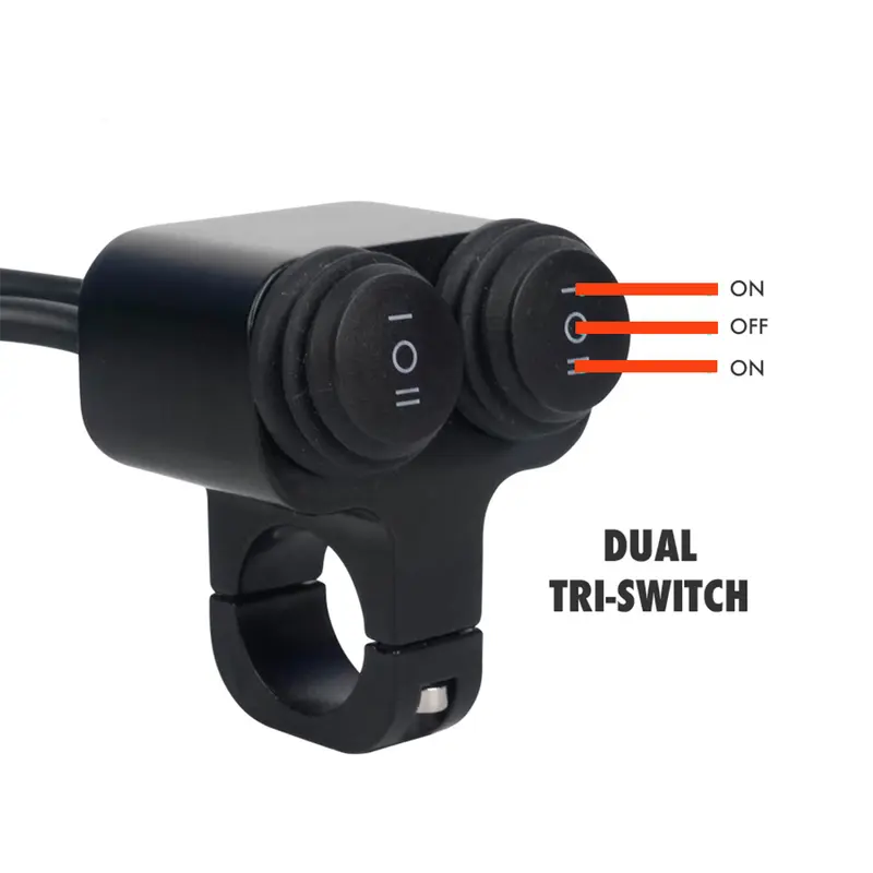 Switch bar tangan motor, dual 2-wire 2-gear aluminium alloy switch 1