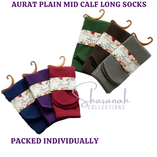 PLAIN COLORFUL MID-CALF SOCKS SOLAT FRIENDLY Comfortable Women Basic
