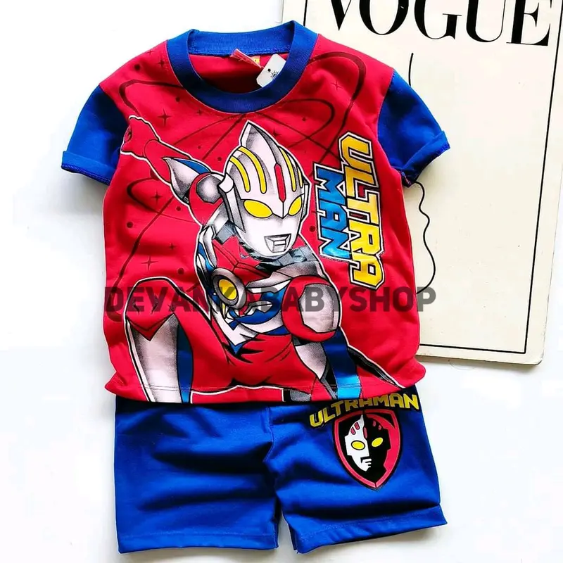 BAJU ULTRAMAN ANAK LAKI LAKI SETELAN ANAK SUPERHERO SAYAP BISA PAKAI TOPENG DAN TOPI UNTUK UMUR 1-10 TAHUN Fashion 3