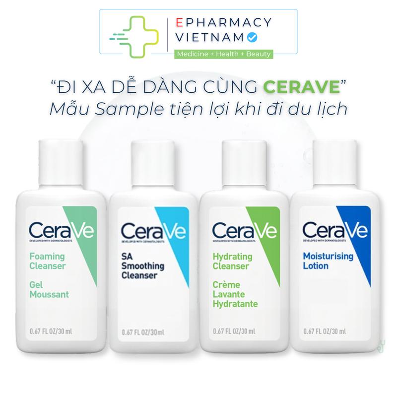 MINISIZE CHÍNH HÃNG Sữa Rửa Mặt CeraVe Foaming | Hydrating | SA Smoothing & Moisturising Lotion Làm Sạch Dịu Nhẹ Cho Từng Loại Da 30ml