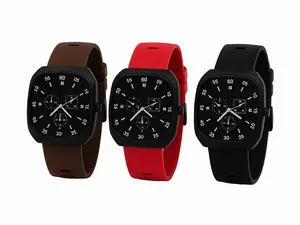 Jam Tangan Rubber Sporty Unisex Bisa Pria Wanita Fitur Analog Quartz Watches dengan Tali Silikon Warna Coklat Merah Hitam
