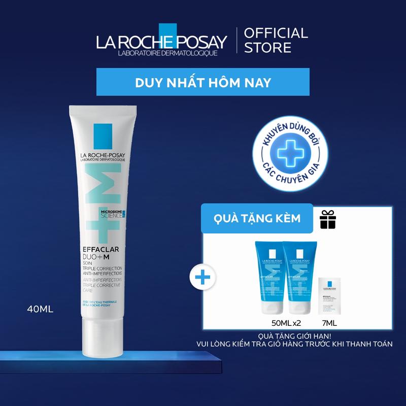 Kem dưỡng giảm mụn nhanh 8 giờ La Roche-Posay Effaclar Duo+ M 40ml