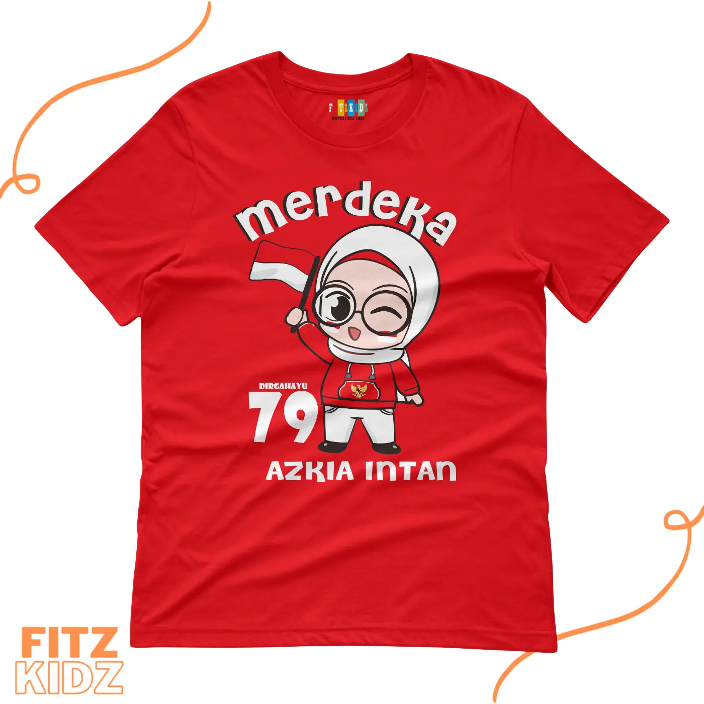 Kaos Distro Anak Kemerdekaan Usia 1 - 12 Tahun Bisa Request Nama Bahan cotton Combed Katun
