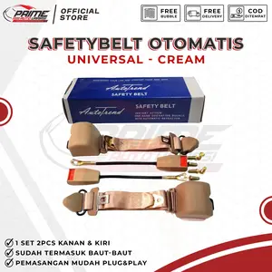 SAFETY BELT SABUK PENGAMAN MOBIL OTOMATIS UNIVERSAL - CREAM