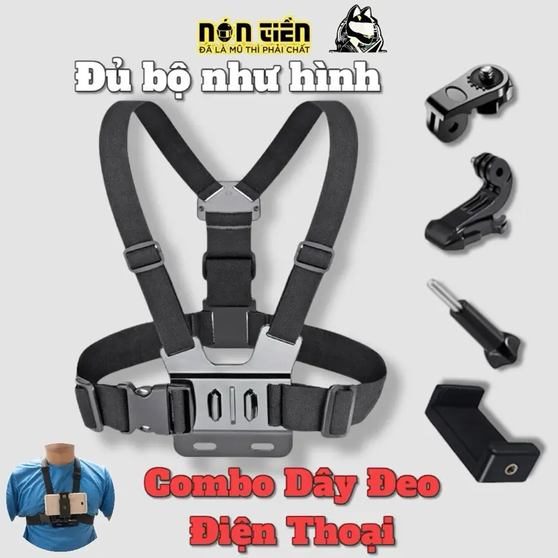 Combo Dây Đeo Ngực cho Điện Thoại, Camera hành Trình Chính Hãng Nhựa Nhựa