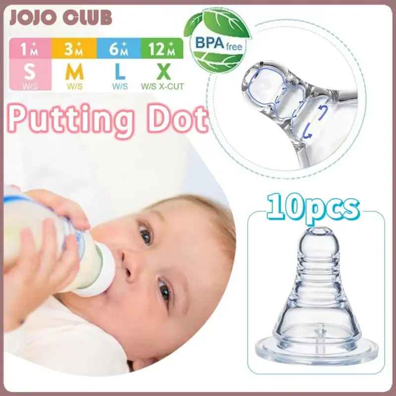 10PCS Dot Botol Bayi 3.8cm standard pacifier Dot Nipple SLIM NECK Dot Ulir BPA free empeng bayi XNZ 0