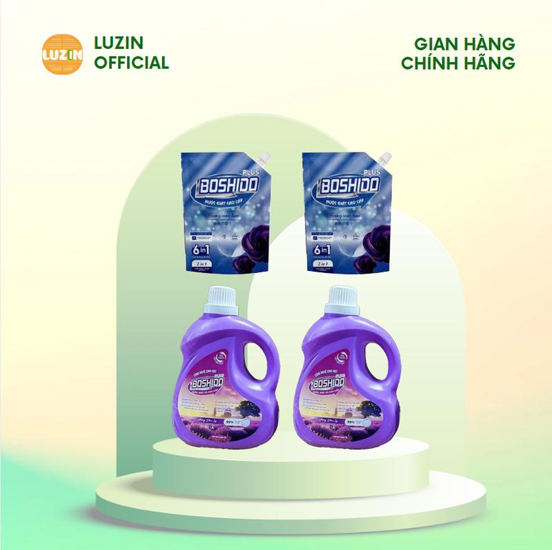 [Bản Plus] Combo 2 Can Nước Giặt Boshido 2 Lít Tím + Tặng 2 Túi Nước Giặt Boshido 1 Lít