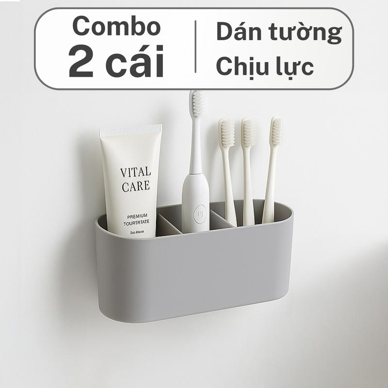 Kệ kem đánh răng dán tường Living C giá để bàn chải lược dính tường Nhà Tắm