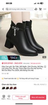 Product Review of Giày Cao gót, Da Thật, Bốt Ngắn, Gót Chunky, Đế Dày, Lót Lông Cừu, Ấm Áp, Thích Hợp Cho Phụ Nữ Và Phụ Nữ Cho Mùa Thu 2024, Bốt Bông Cho Mẹ from M** M** 0