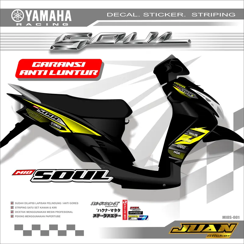 STRIPING STIKER MOTOR MIO SOUL KARBU STICKER VARIASI MOTOR MIO SOUL LAMA KEKINIAN Motorcycle Racing 5