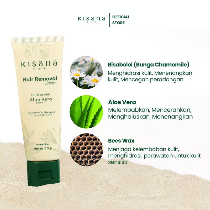 KISANA Hair Removal Cream Perontok Bulu Tanpa Rasa Sakit 30g 4