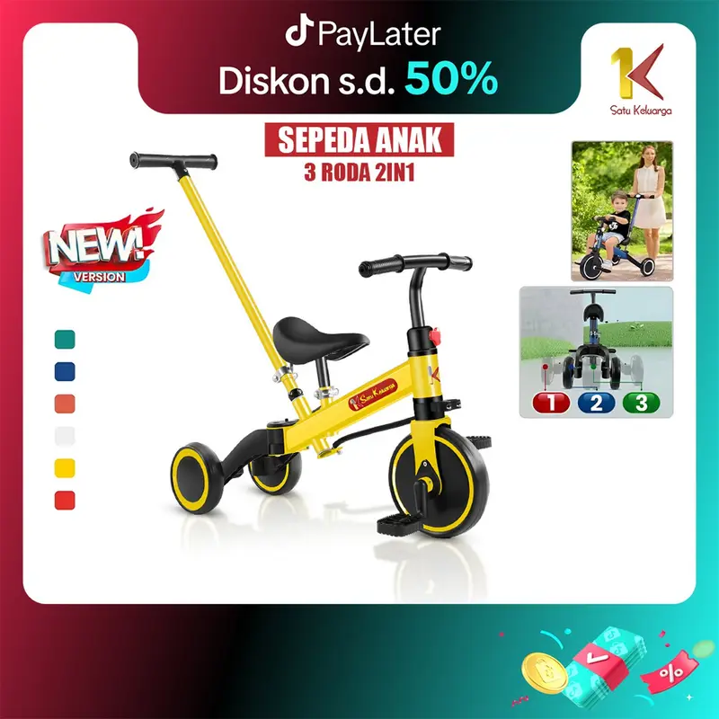 SNI [COD] SK M97 Mainan Sepeda Roda 3 Anak Dorong Keseimbangan Anak toys 0
