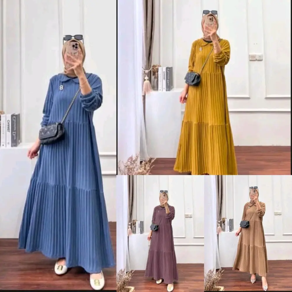 Gaun MIDI Knit Hornet Terbaru Model Kekinian Jumbo Busui Cantika - Casual, Gamis, Wanita, Dewasa, Pesta, Baju, Remaja, Panjang, Maxi Dress