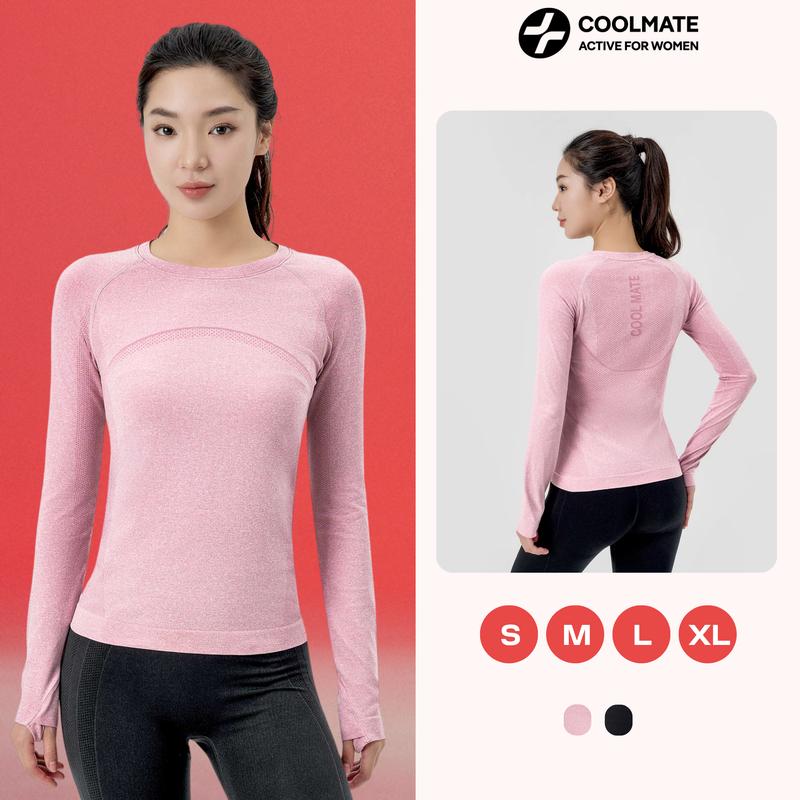  Áo dài tay thể thao Yoga & Pillates Gym nữ Vital Seamless hạn chế cọ xát khi vận động thấm hút nhanh khô và co giãn - Coolmate Active For Women 