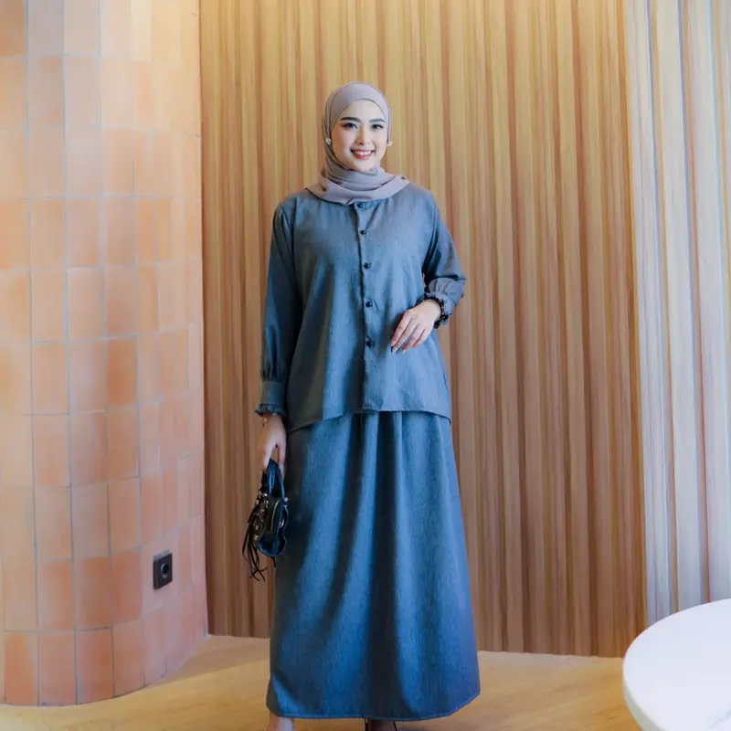 Allura Set by Adiyana Apparel Wanita Baju Muslim Setelan Gamis Celana