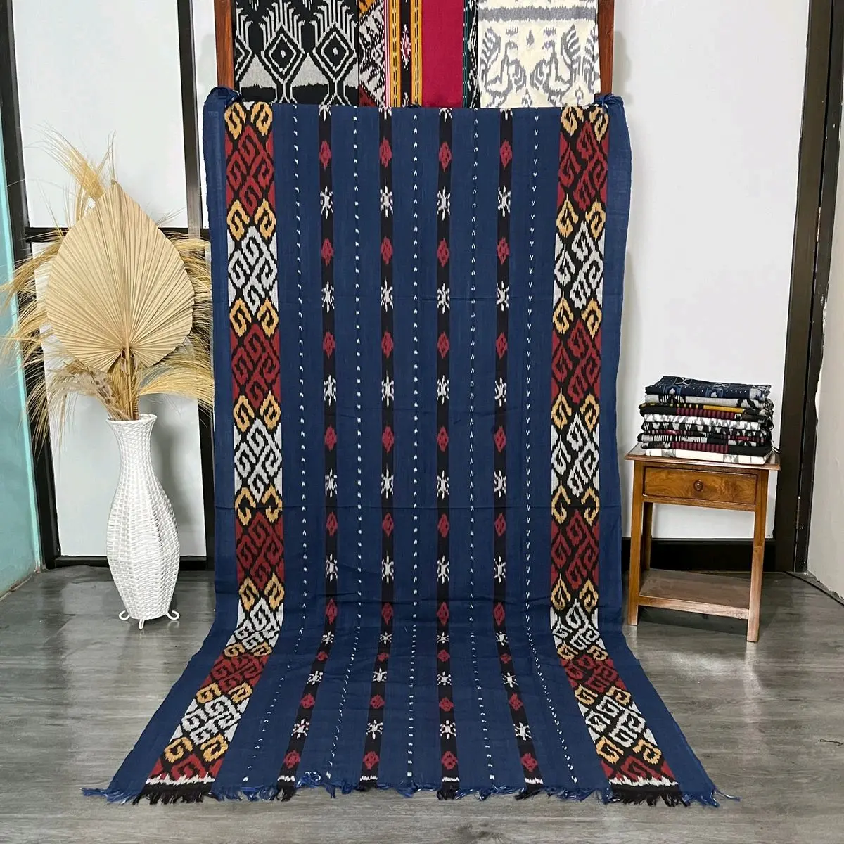 Kain Tenun Troso Jepara Murah berkualitas motif premium etnik warna biru