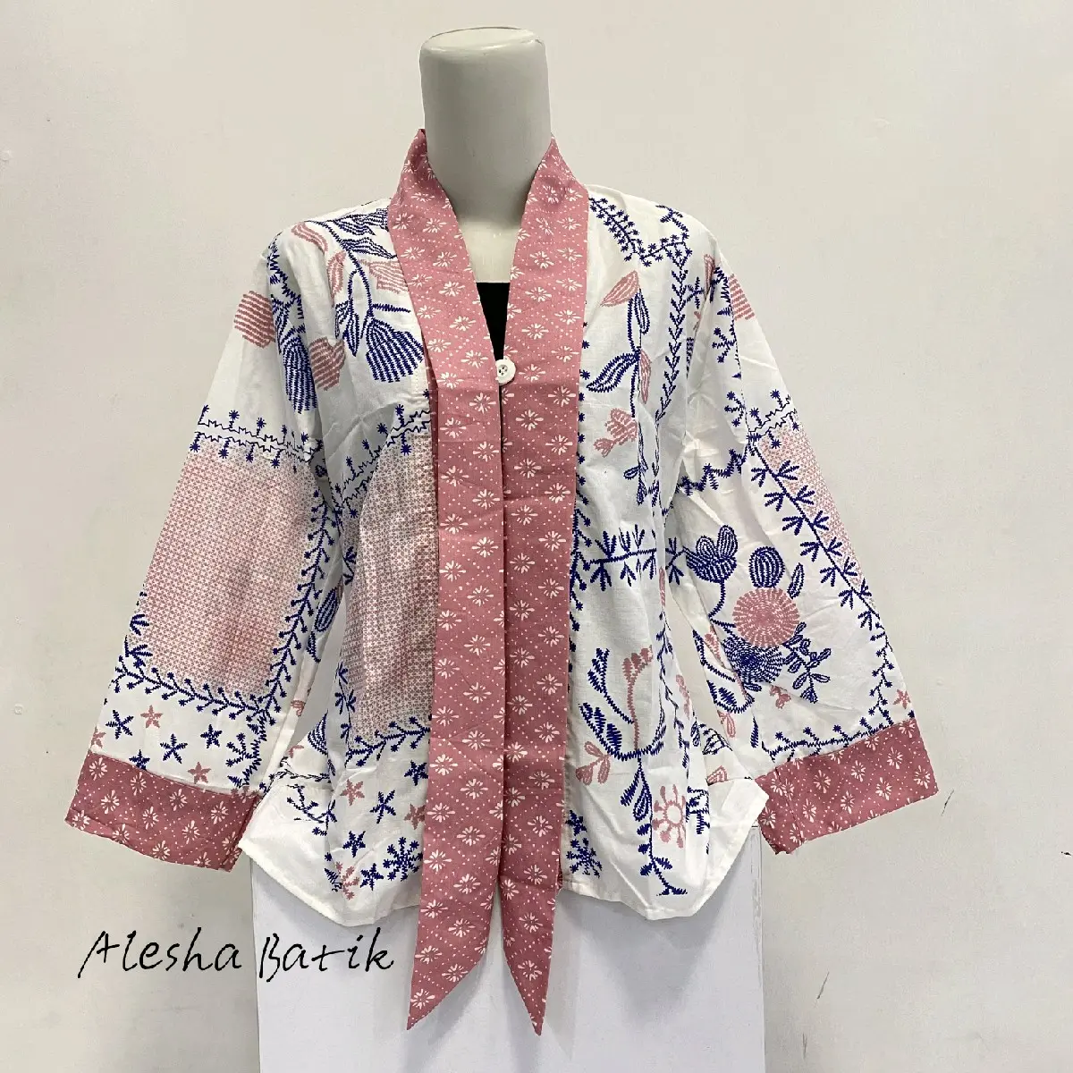 BLOUSE OUTER KANCING 1, Wanita Katun Atasan Panjang Baju Batik  Cewek Dewasa