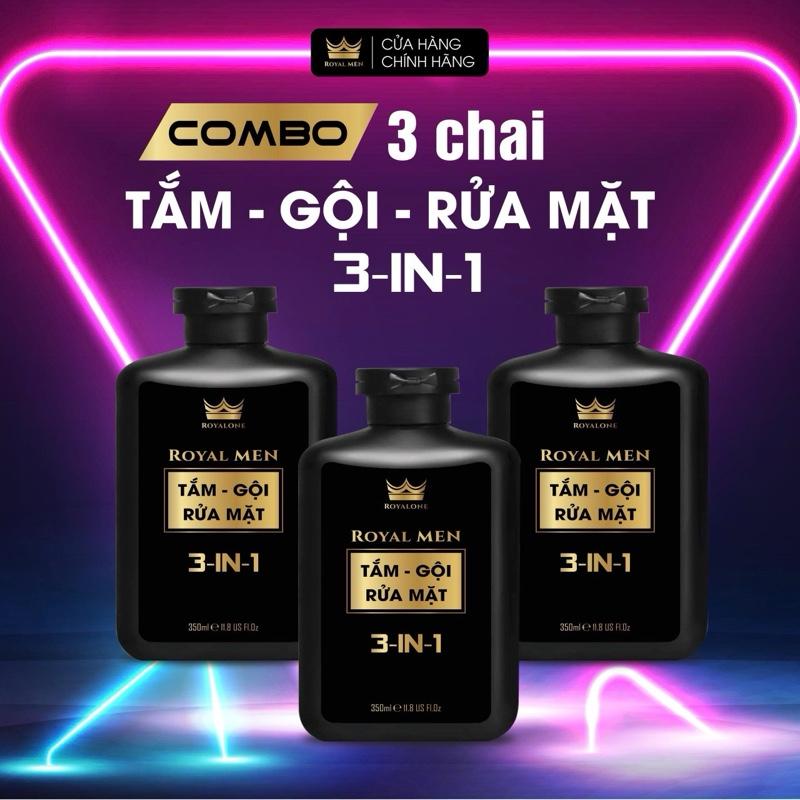   MUA 2 TẶNG 1 NHẬN 3 CHAI  DẦU GỘI -SỮA TẮM  HƯƠNG NƯỚC HOA CAO CẤP THƠM LÂU 3in1 ROYAL MEN 350ml luxury sữa  tắm  cho  nam gel salicylic acid đồ tắm & chăm sóc cơ thể  sữa  tắm  nam 