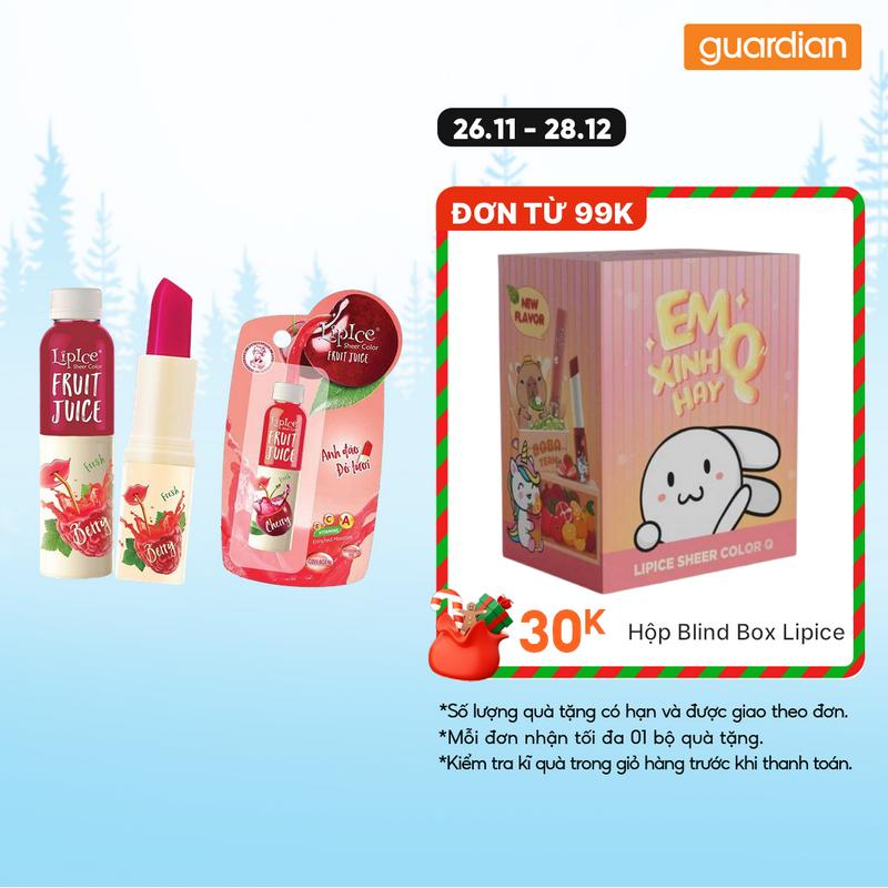  Son Dưỡng Môi Lipice Chiết Xuất Trái Cây Sheer Color Fruit Juice 4g 
