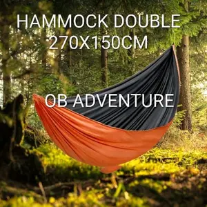 Hammock double 2 outdoor camping bahan 2 lapis ukuran 150x270 ayunan gantung ayunan santai ayunan tempat tidur gantung beban max sampai 450kg