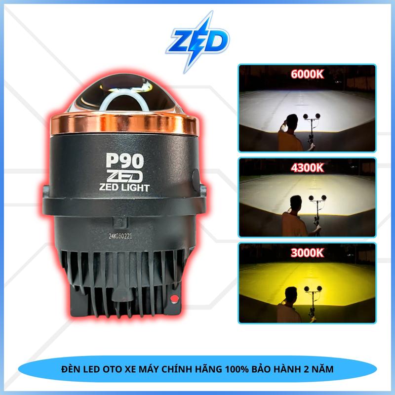 Đèn LED Bi Gầm 3.0 P90 ZED LIGHT (Giá Lẻ 1 Đèn) - 3 Gam Màu Len Xanh Chống Nước IP68 Xe Máy, Đèn Gầm Ô Tô 12V ĐiệnBình - Phụ Tùng