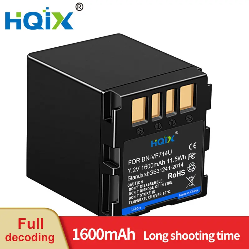 HQIX cho JVC GR-DF420 DF425 DF430 DF430US DF450 DF450US DF470 DF540 DF550US DF570 DF590 DF570US máy ảnh BN-VF714U sạc pin