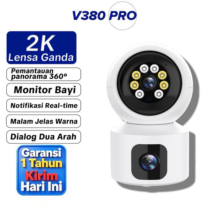 Promo V380 Pro CCTV 8MP Dual Lens CCTV Lampu WiFi IP Camera 360° PTZ ...