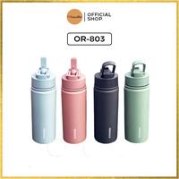 Gambar Botol Thermos OR-803 Tumbler Silky Touch With Straw 500ML Vacuum Flask Hot & Cold Silicone - Merah Muda dari Ollahomeliving Kota Bogor 1 Tokopedia